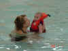 Rajah's first swim 1.jpg (765795 bytes)